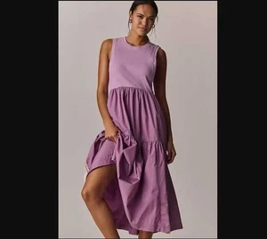 Nuevo XL Anthropologie x Daily Practice The Bowline Vestido Midi en Niveles Malva Claro - Imagen 1 de 12