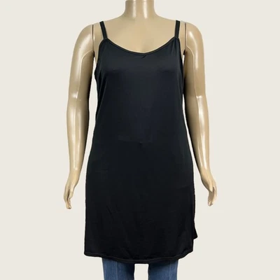 Camisa túnica Avenue negra lisa con capas de palangre elástica talla 14W PLUS Foto 1 de 4