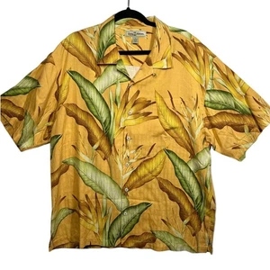 Tommy Bahama Melon Multi Bird of Paradise Print Silk Short Sleeve Camp Shirt XL - Picture 1 of 12