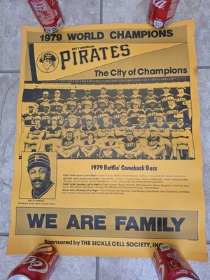 Pittsburgh Pirates World Series Champions We Are Family VINTAGE POSTER 1979 Bucs - Image 1 of 4