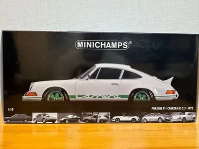 Modellino auto MINICHAMPS 1/18 Porsche 911 Carrera RS 2.7 1972 bianco verde - Immagine 1 di 4