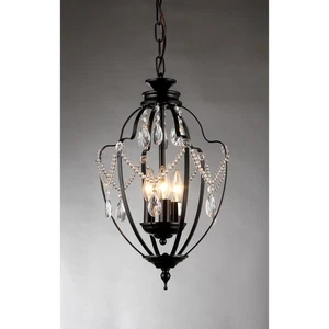 Kennedy 3-light Black-finish 11-inch Crystal Chandelier - Picture 1 of 4