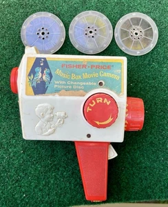 Vintage Fisher Price Spieluhr Filmkamera Wechselbildscheiben 1968 SIEHE Video - Bild 1 von 10