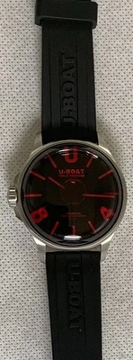 U-BOAT 9305 Darkmoon 40mm Black & Red Dial Quartz Watch - image 1 of 4