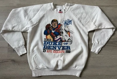 Suéter De Colección Años 80 Denver Broncos John Elway “Duque De Denver” NFL Deportes Grande Foto 1 de 4