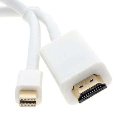 0.5m Mini Displayport / Thunderbolt Zu HDMI Kabel Mac TV Video +Audio Weißgold - Bild 1 von 4