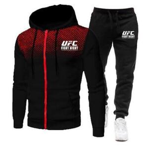 UFC Herren Trainingsanzug Hoodie+Trainingshose Freizeit Jogging Sport Anzug Neu-