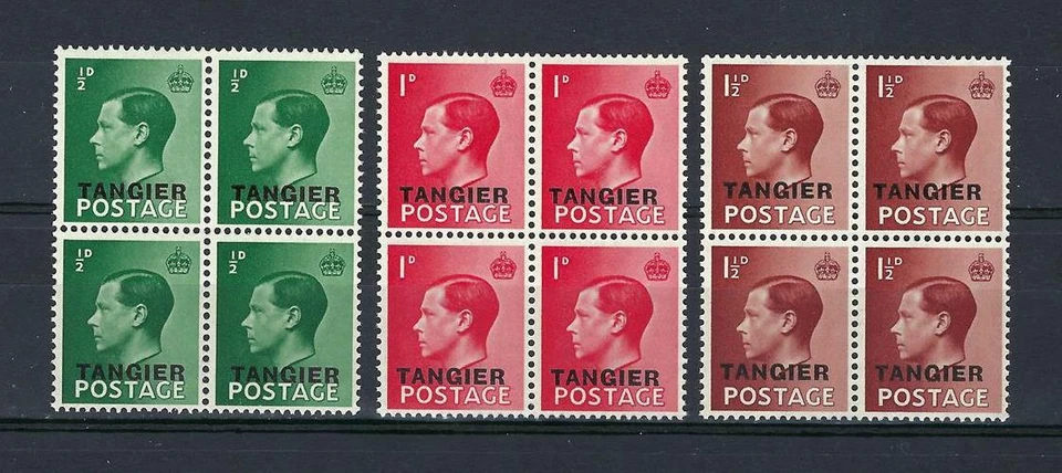 GB 1936 Sc# 511-13 set Edward British office in Morocco Tanger blocks 4 MNH - Image 1 of 1