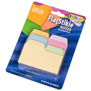 Stik-ie 120 Pastel Colour Paper Index Notes Page Sticky Marker Tabs 17482 - Picture 1 of 3