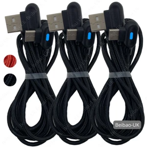 3 Pack 2M 90 Degree Right USB Type C Cable Fast Charger Heavy Duty Charge Cord - Picture 1 of 9