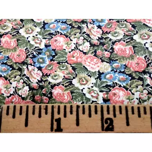 Vintage Peter Pan Cotton Fabric Pink White Blue Floral 2.5 Yds - Picture 1 of 4