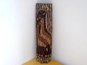 Wooden Giraffe Mask Mother & Baby Wooden Carved Wall Mask..... - Picture 1 of 4