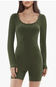 Langarm grüner Yoga Strampler Overall Gr. XXL. (H) - Bild 1 von 4