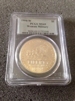 1994W PCGS MS69 Woman Military Commemorative Dollar  - Image 1 of 2