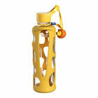 Leonardo Trinkflasche Bambini Lwe, Kindertrinkflasche, Glas, gelb, 500 ml