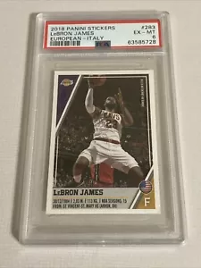 Pegatinas Lebron James 2018 Panini #283 European Italy Lakers Cavaliers PSA - Imagen 1 de 2