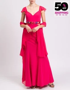 RRP€590 GAI MATTIOLO THE RED CARPET Maxi Dress IT46 US10 XL Sequins Cut Out - Foto 1 di 12