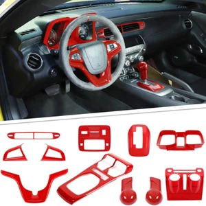 11pcs Interior Decoration Cover Trim Bezels For Chevrolet Camaro 2012-2015 Red - Picture 1 of 15