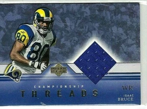 ISAAC BRUCE 2001 UPPER DECK CHAMPIONSHIP THREADS GAME USED JERSEY HOF - Picture 1 of 1