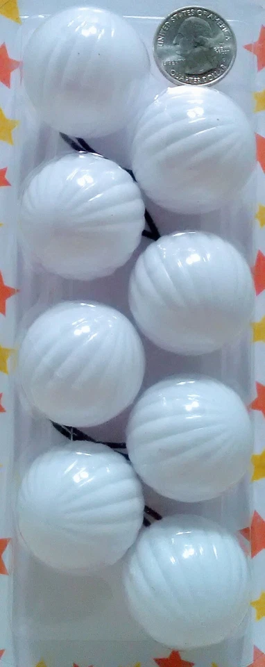 SOPORTE COLA DE CABALLO ELÁSTICO BLANCO CUENTAS JUMBO NIÑA PELO SCRUNCHIE KNOCKER BAL Foto 1 de 1