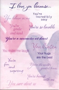 Large ROMANTIC BIRTHDAY Card FOR LOVER, Hearts by American Greetings + Envelope - Picture 1 of 5