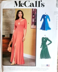 McCall's M8238/R11237 Pattern Knit Dress Evening Maxi Dress Miss & Plus Sz 16-24 - Picture 1 of 9