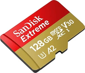 Carte SanDisk 128 Go Micro SD XC A2 4K Extreme U3 pour Nextbase Dash Cam 190 Mo/s - Photo 1/10