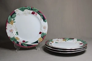4 TIENSHAN 10 1/2" Dinner Plates In The Magnolia Pattern - Picture 1 of 3