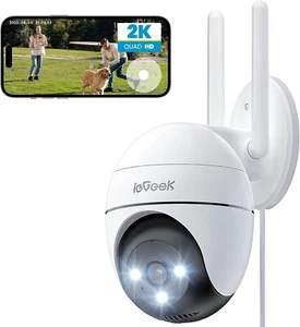 ieGeek 2K WLAN Überwachungskamera Aussen WiFi Dome Kamera PTZ 355°/90° IP66 - Bild 1 von 9