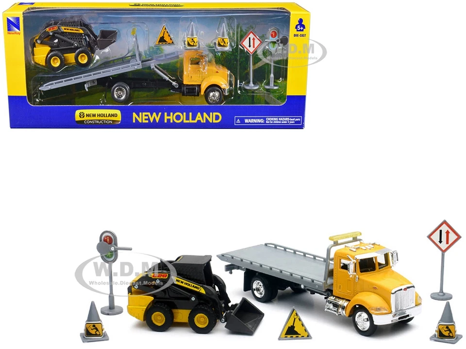 PETERBILT БОРТОВОЙ ГРУЗОВИК И НОВЫЙ HOLLAND L228 ВИЛОЧНЫЙ ПОГРУЗЧИК 1/43 НА НОВЫЙ RAY 16173 - Изображение 1 из 1