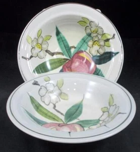 Red Wing Normandy Group of 2 Fruit Bowls With Apple and Flower Accents - Picture 1 of 5