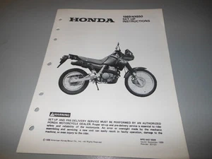 OEM Factory Set Up Instructions Manual Honda 1989 NX650 19 Pages - Picture 1 of 1