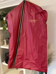 Vintage Red Cartier Garment Suit Bag Storage Plastic - Picture 1 of 4