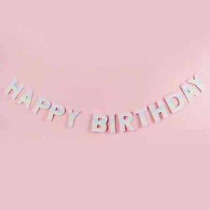 Pastel Rainbow Happy Birthday Garland 2 Metres Eco Friendly Bunting Party Fun - Picture 1 of 2