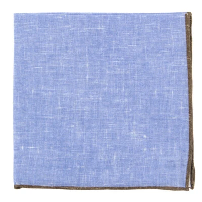 Fiori Di Lusso Blue Solid Linen Pocket Square - 12 3/8" x 12 3/8" (807) - Image 1 of 4