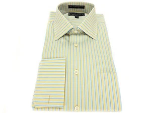 Paul Fredrick 100 % Baumwolle Windsor Kragen französische Manschette gestreift Hemd 15,5-34 - Bild 1 von 2