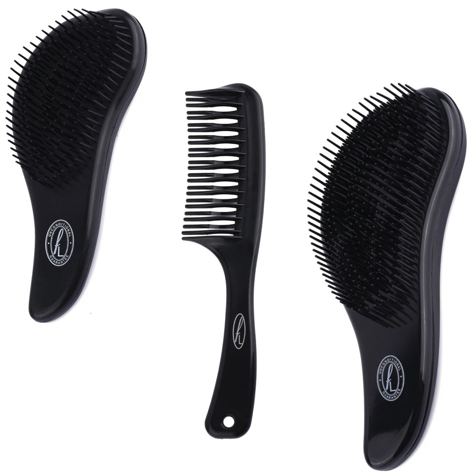 Detangling Comb & Brush - FEATURES: Intertwined Teeth or Multi-Length Bristles