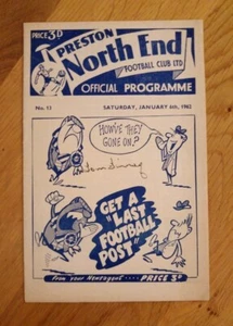 Signed Preston North End v Watford Programme: FA Cup 06/01/1962 - Tom Finney - Picture 1 of 2