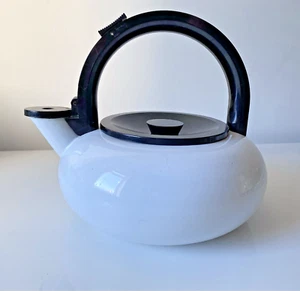 VINTAGE DANISH White 'COPCO ' enamelled WHISTLING KETTLE Camping Kettle - Picture 1 of 14