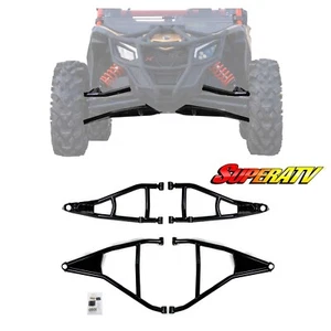 SuperATV High Clearance A Arms BLACK CAN-AM MAVERICK X3 72" MODELS XRS RR 2017+ - Picture 1 of 10