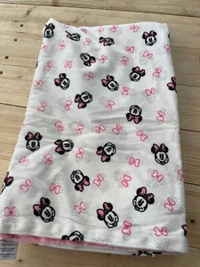 Disney Baby Girl Pink MINNIE MOUSE Ears Face Bow Plush Blanket Lovey B1 - Picture 1 of 4