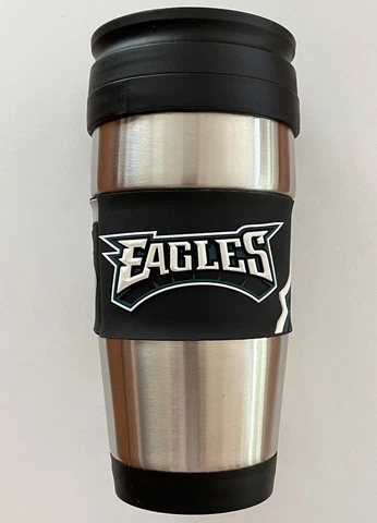 NFL Philadelphia Eagles Stainless Steel Travel Coffee Mug Cup Tumbler 16 oz Cover