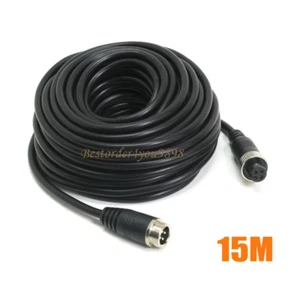 Cable de extensión de video de 15 m y 4 pines para monitor de cámara de marcha atrás para automóvil autobús camión - Imagen 1 de 2