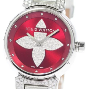 LOUIS VUITTON Tambour Forever Q121L diamond Red Dial Quartz Ladies Watch_861034 - Picture 1 of 6