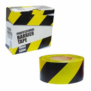 Professional Barrier Tape Non Adhesive Yellow & Black 70mm x 500m - Picture 1 of 1