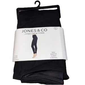 Jones & Co Jones New York Legging Large High Waisted Tummy Control Black New! - Picture 1 of 3