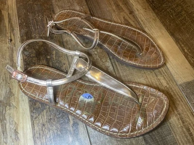 Sam Edelman Women’s Gigi Metallic Gold Sandals Size 7M Croc Footbed - Image 1 of 4