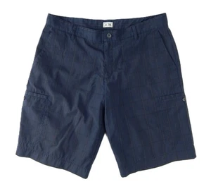 Adidas Ultimate 365 Golf Chino Shorts Men 34x12 Navy Plaid Check Cargo Pockets - Picture 1 of 9