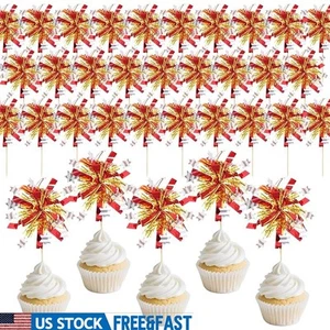 30PCS Firework Cupcake Toppers Party Decor Birthdays Weddings Graduations New - Picture 1 of 8