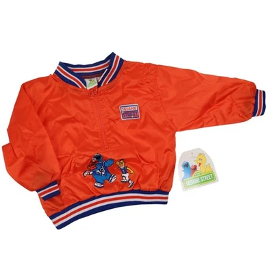 Chaqueta cortavientos naranja vintage Sesame Street 12Mos para niños nueva con etiquetas Foto 1 de 4